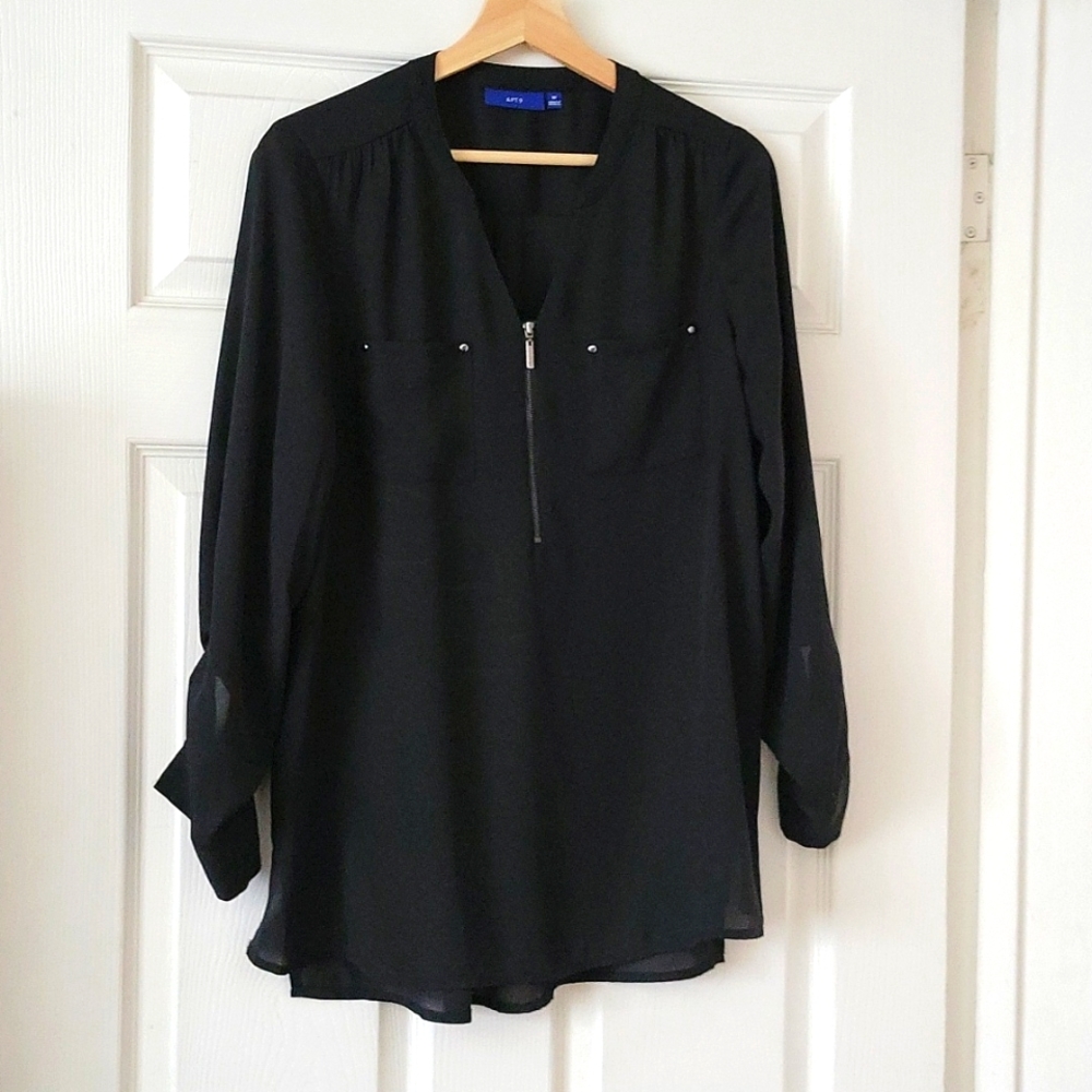 Black flowing blouse